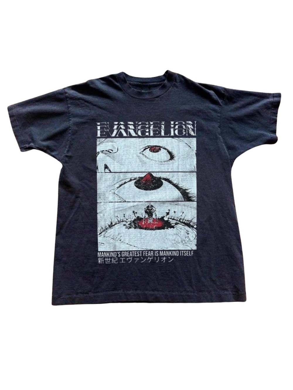 Gildan Evangelion Graphic Short-Sleeve Tee in Black with Red Accent